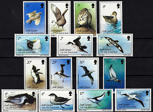 Южная Георгия, 1987,  Птицы, 15 марок, 60 Евро